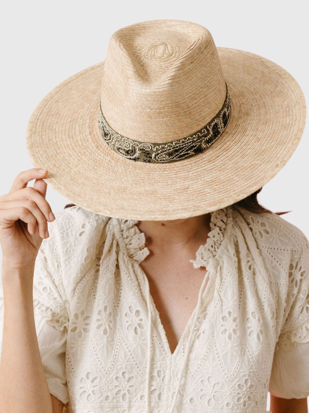 Sunshine Tienda Women's Olive Bandana Palm Hat