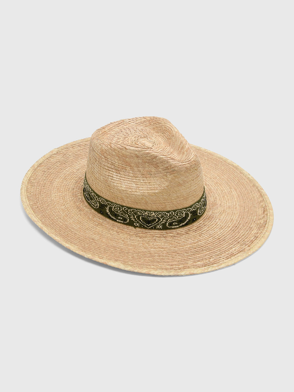 Sunshine Tienda Women's Olive Bandana Palm Hat - Saint Bernard