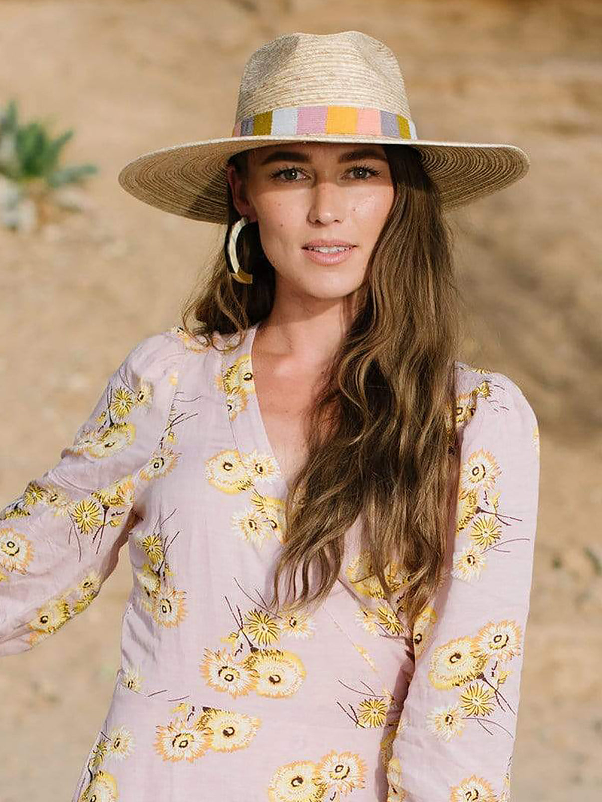 Sunshine Tienda Women's Pastel Palm Hat