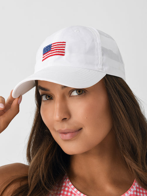 Smathers & Branson American Flag Needlepoint Performance Hat