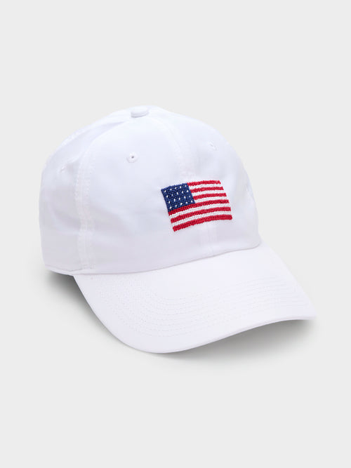 Smathers & Branson American Flag Needlepoint Performance Hat