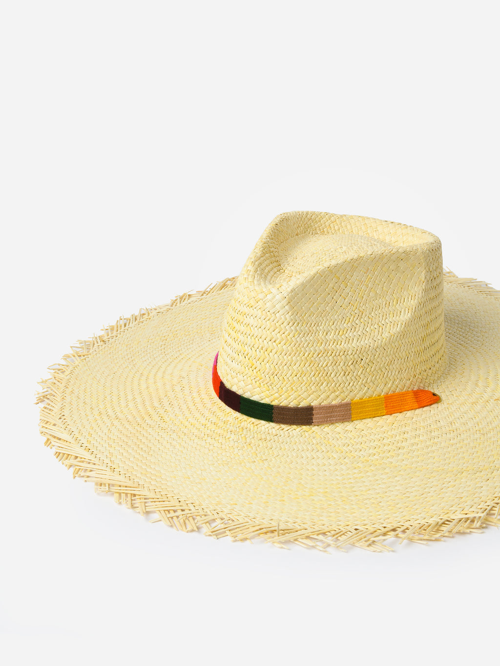 Sunshine Tienda Women's Rosita Wide Brim Fringe Palm Hat - Saint Bernard