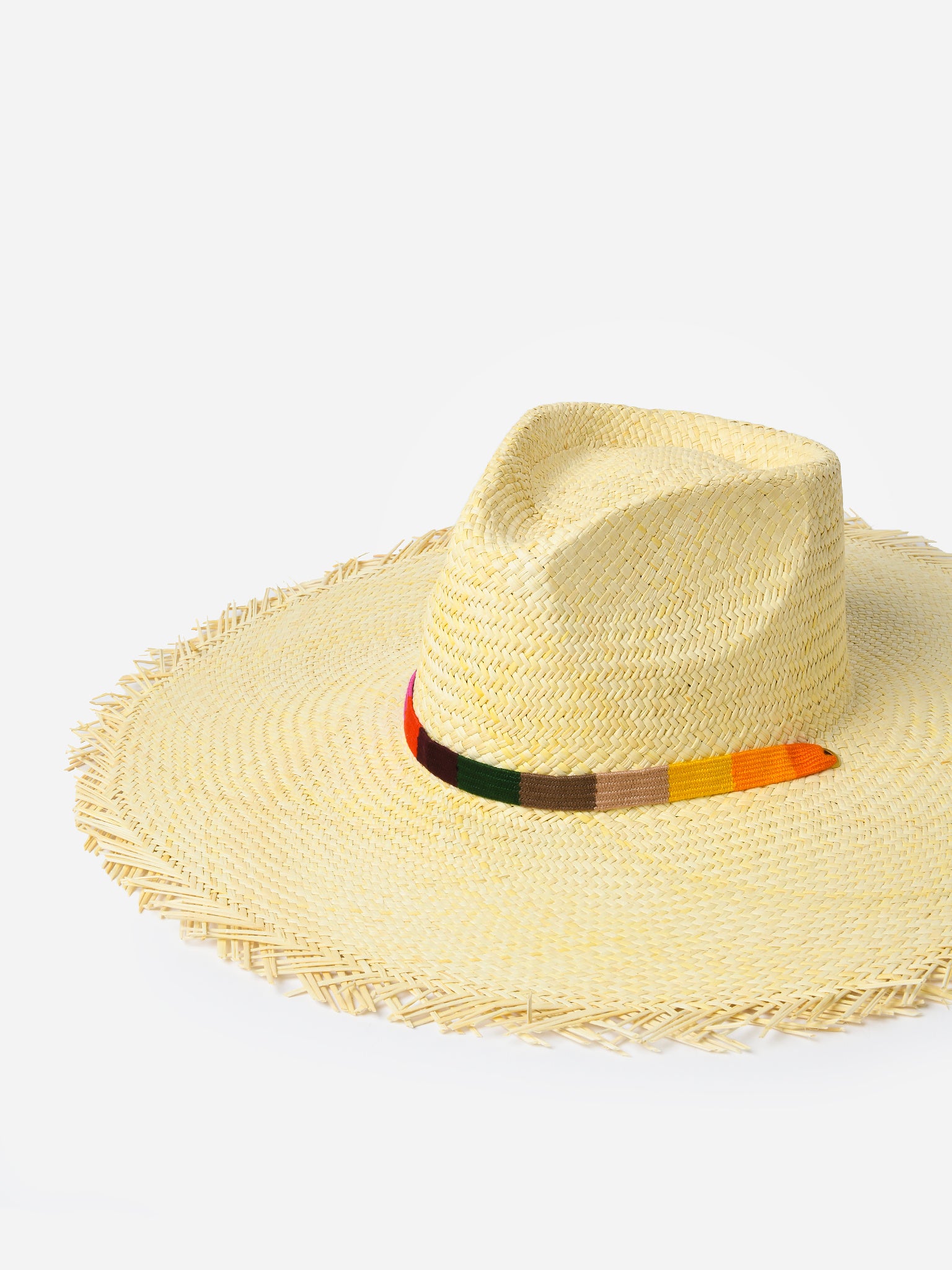 Sunshine Tienda Women's Rosita Wide Brim Fringe Palm Hat - Saint Bernard