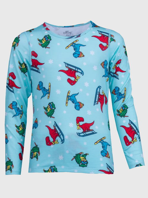 Hot Chillys Kids' Originals Print Crewneck Base Layer Top