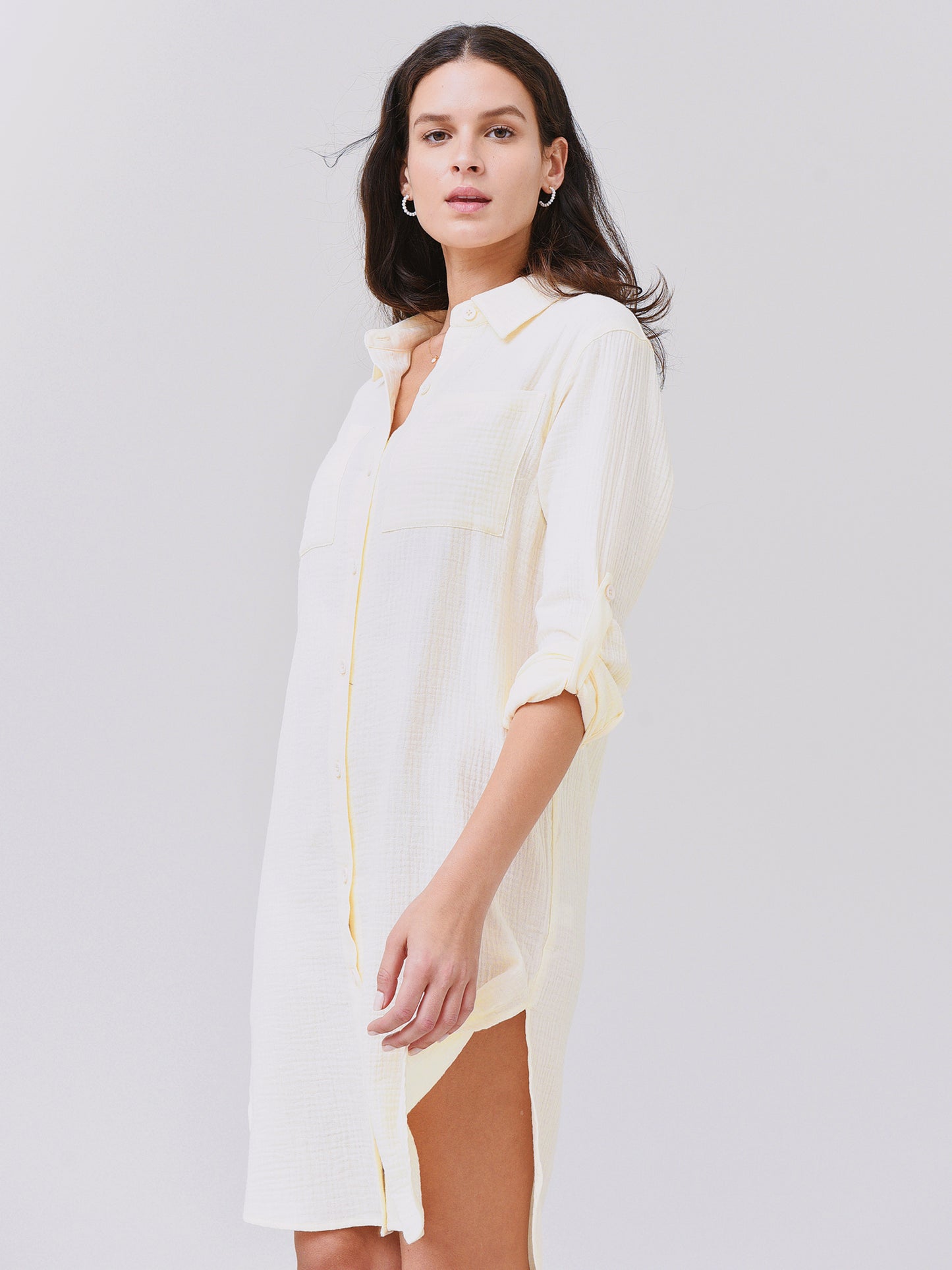 Monrow Women's Gauze Shirt Dress - Saint Bernard