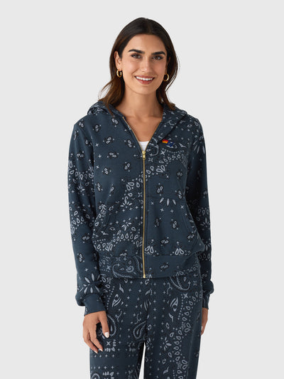 Aviator Nation Women's Bandana Zip Hoodie - Saint Bernard