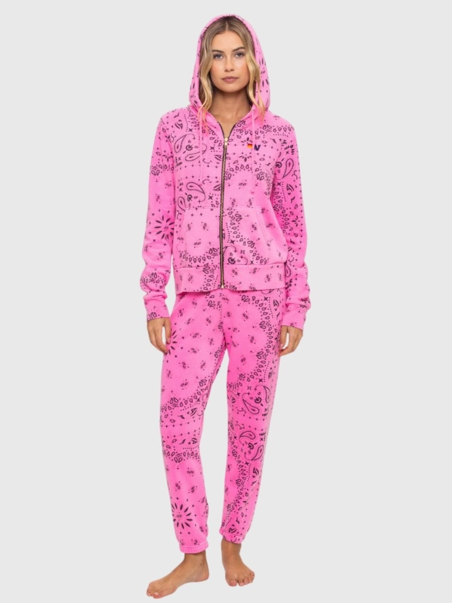 Aviator Nation Women's Bandana Zip Hoodie - Saint Bernard