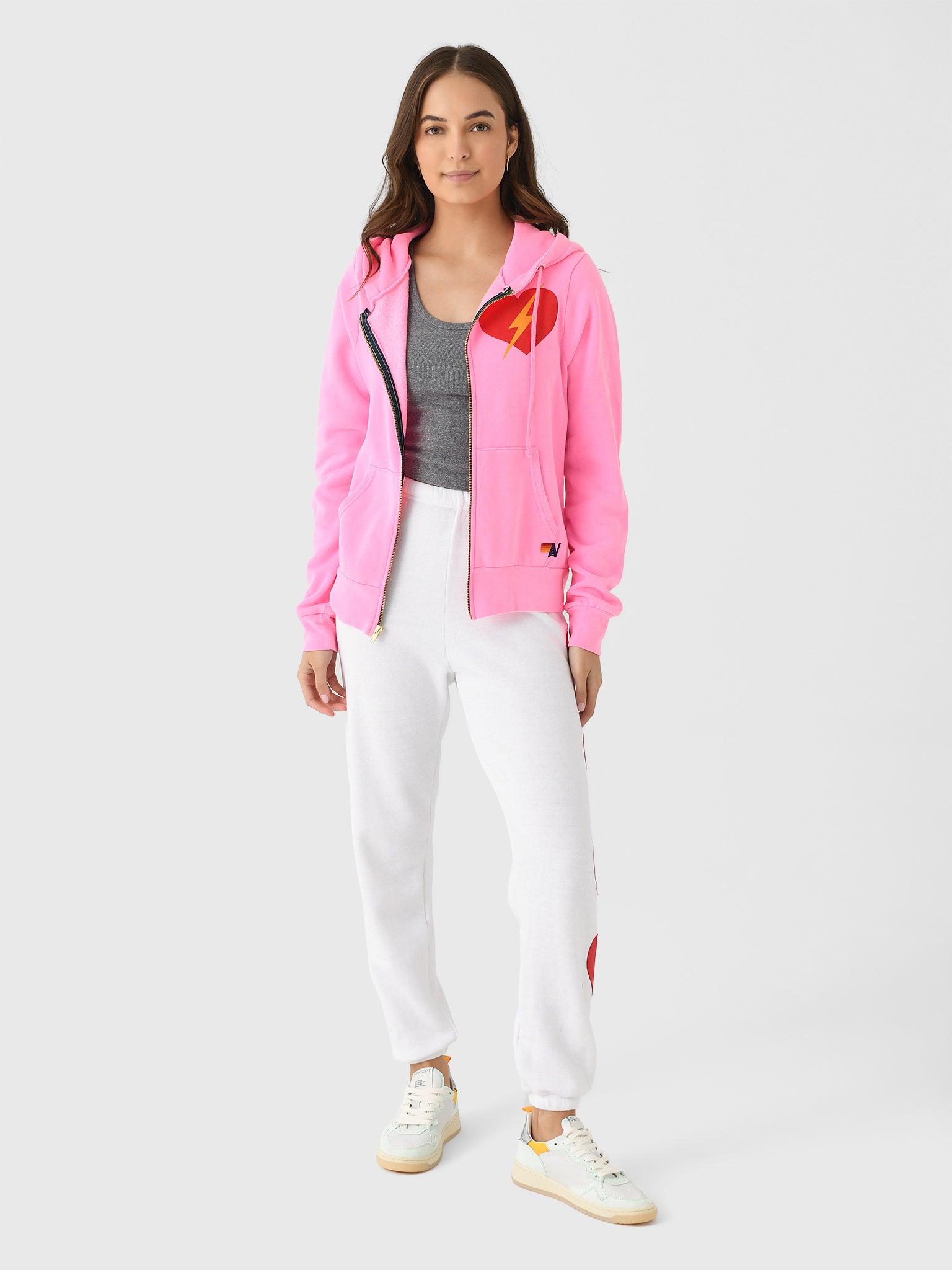 Aviator Nation Women's Bolt Heart Zip Hoodie | $175.00 | Saint Bernard