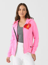 Aviator Nation Women's Bolt Heart Zip Hoodie - Saint Bernard