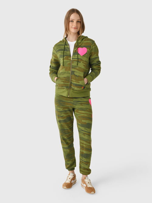 Aviator Nation Women's Heart 2 Zip Hoodie