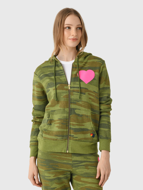 Aviator Nation Women's Heart 2 Zip Hoodie