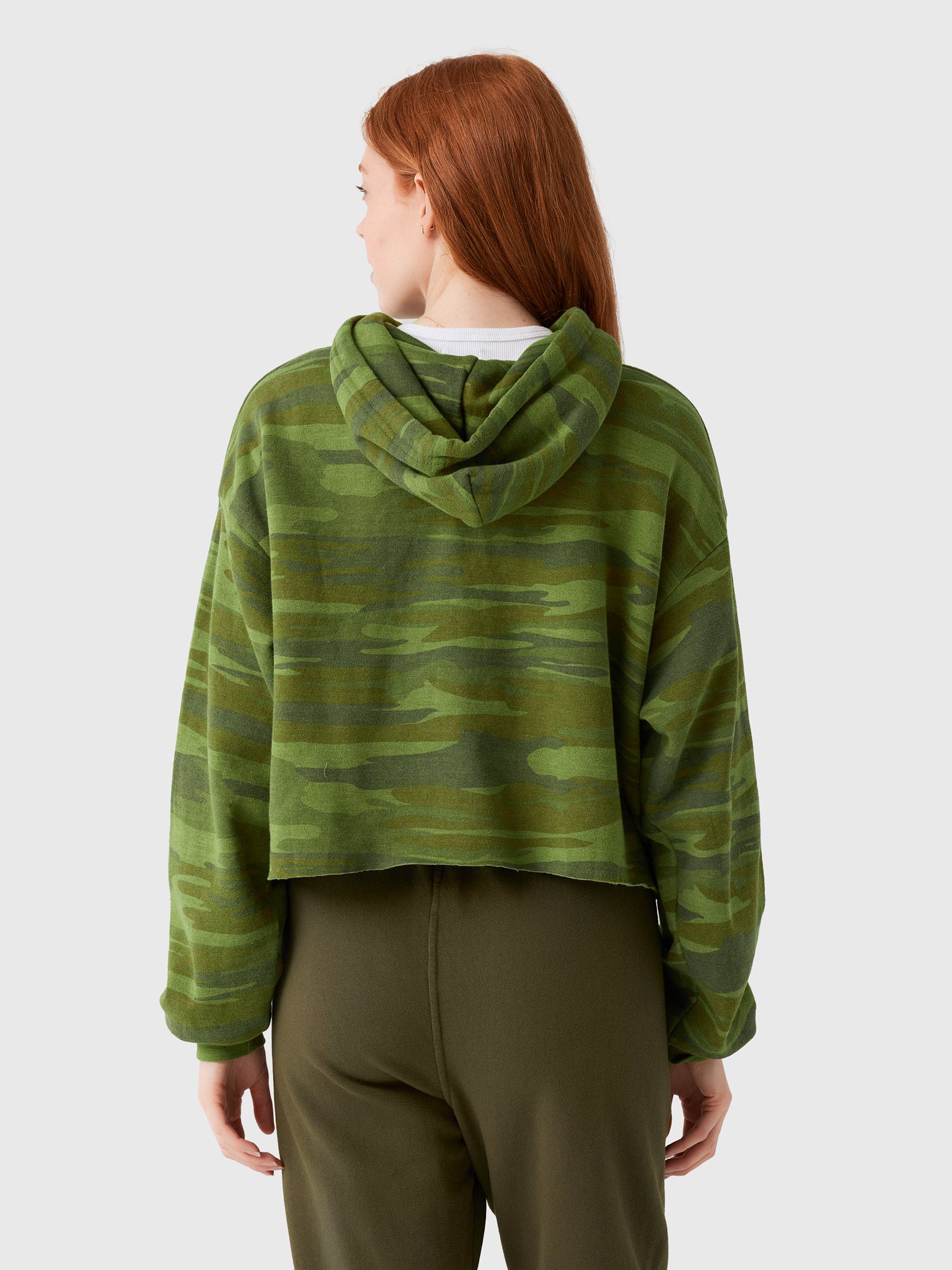 Aviator Nation Women's Heart Relaxed Cropped Pullover Hoodie - Saint Bernard
