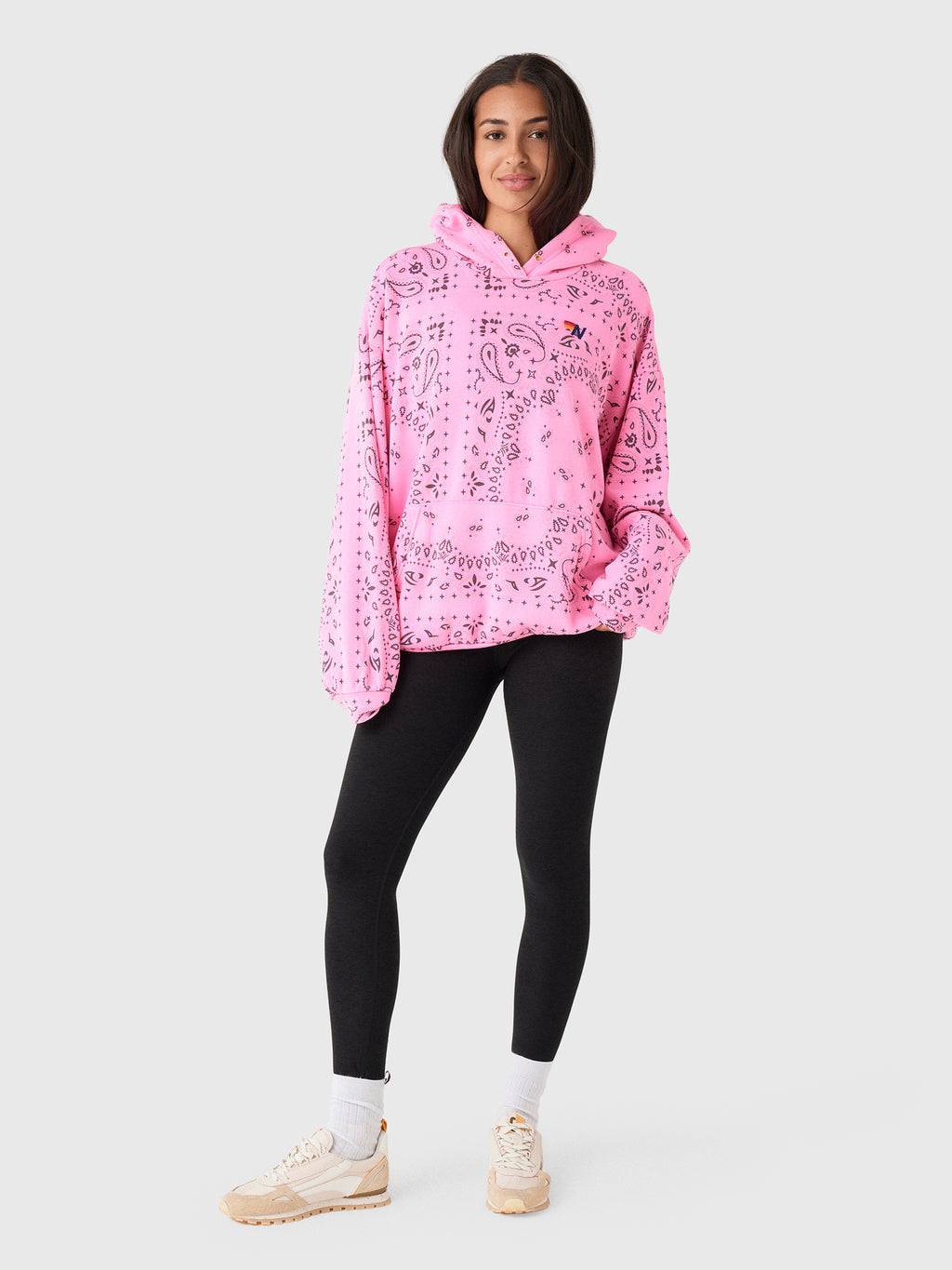 Aviator Nation Women's Bandana Relaxed Pullover Hoodie - Saint Bernard