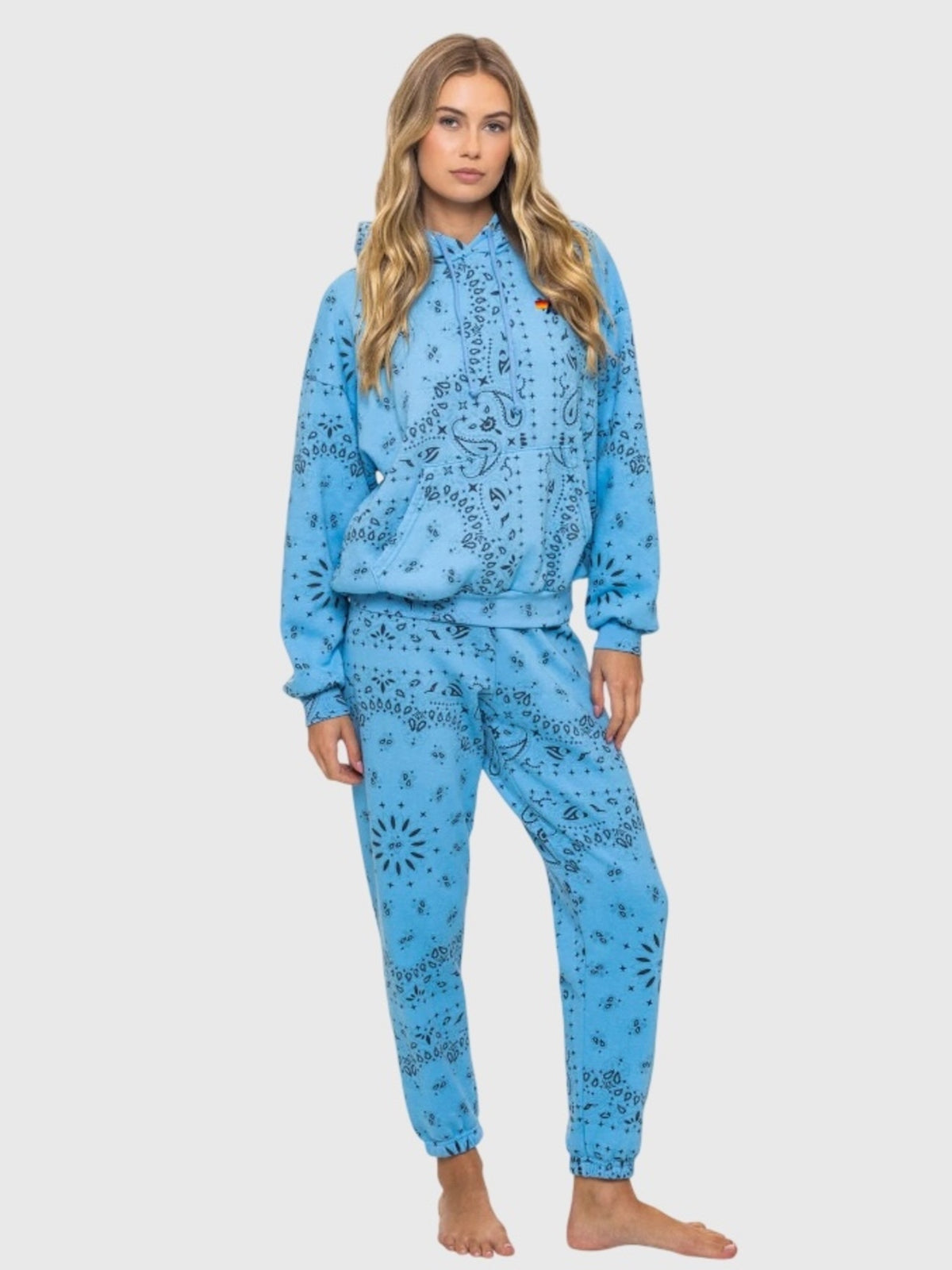 Aviator Nation Women's Bandana Relaxed Pullover Hoodie - Saint Bernard