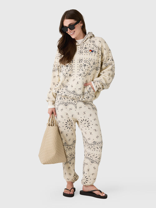 Aviator Nation Women's Bandana Relaxed Pullover Hoodie - Saint Bernard