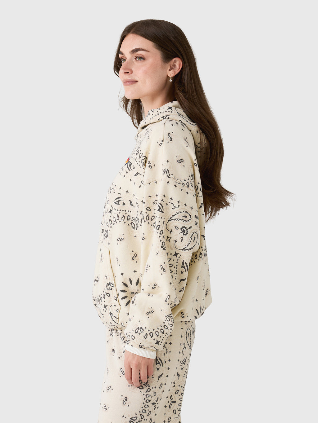 Aviator Nation Women's Bandana Relaxed Pullover Hoodie - Saint Bernard