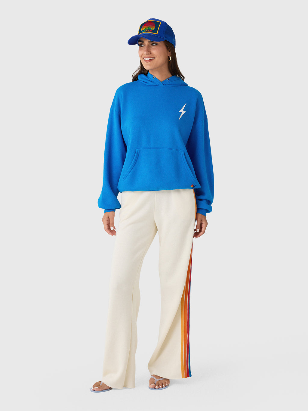Aviator Nation Women's Bolt Stitch Relaxed Pullover Hoodie - Saint Bernard