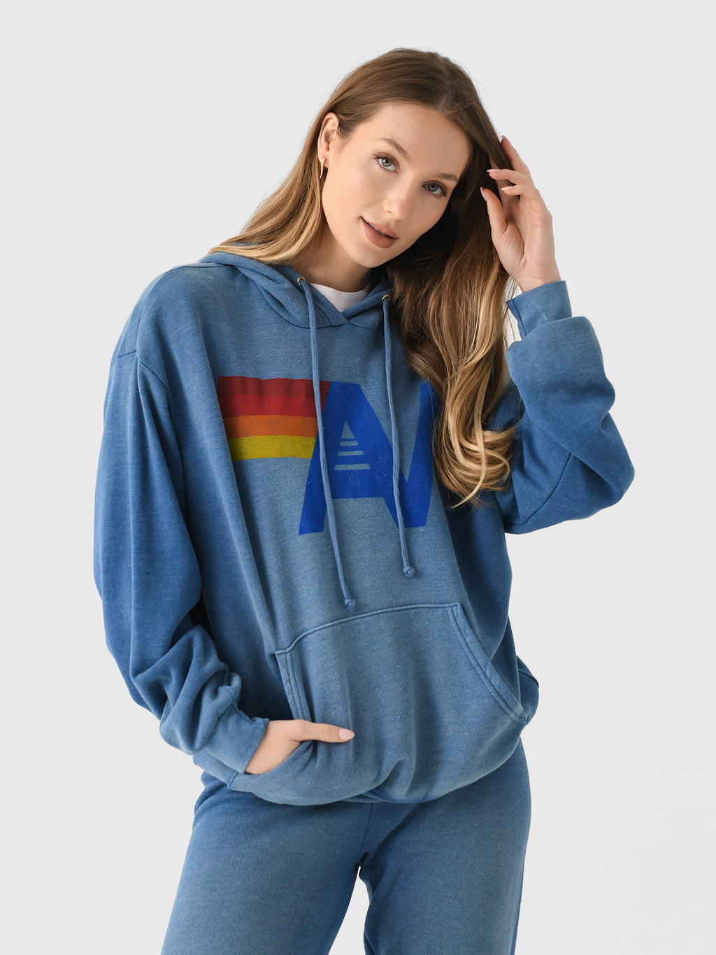 Aviator Nation Women's Vintage Logo Relaxed Pullover Hoodie - Saint Bernard