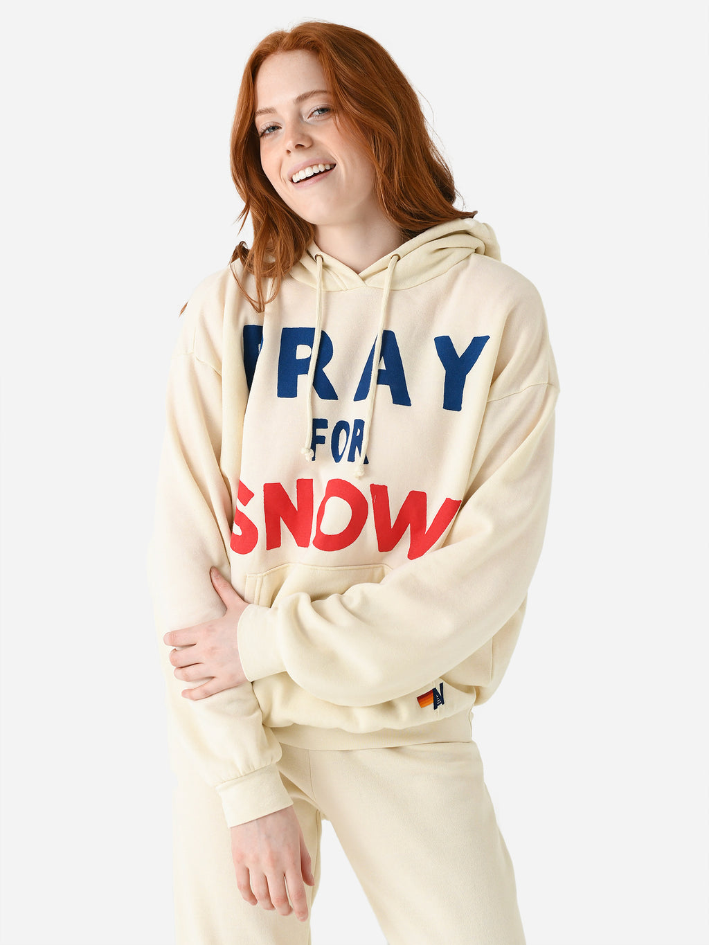 Aviator Nation Women's Pray For Snow Relaxed Pullover Hoodie - Saint Bernard