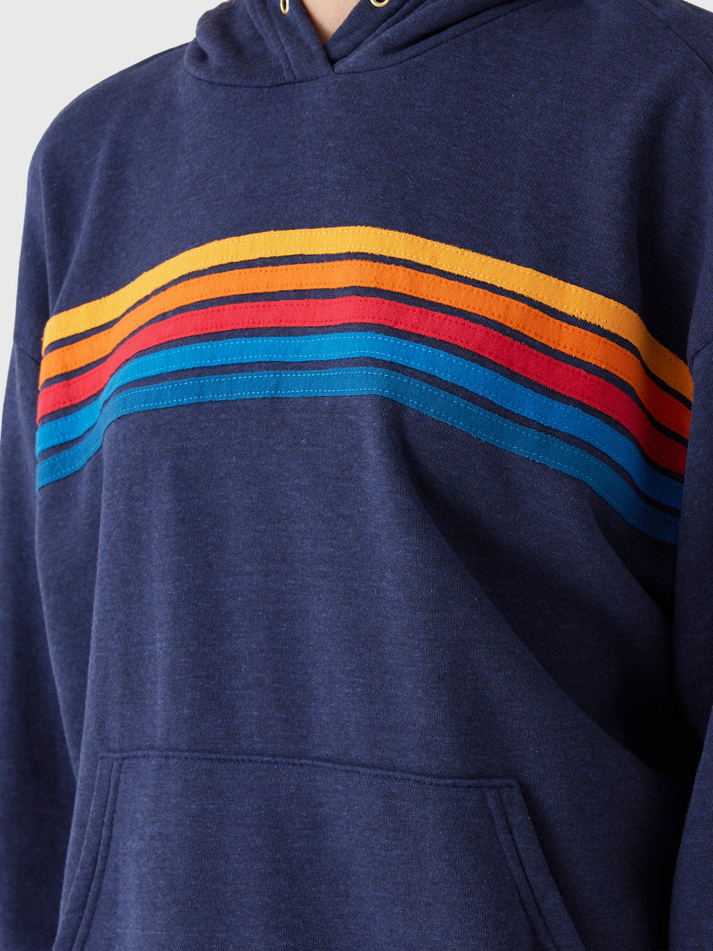 Aviator Nation Women's 5 Stripe Relaxed Pullover Hoodie - Saint Bernard