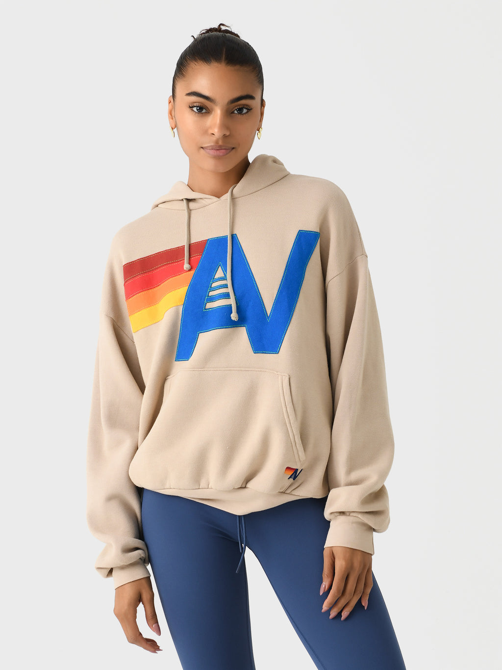 Aviator Nation Women's Logo Stitch Relaxed Pullover Hoodie - Saint Bernard