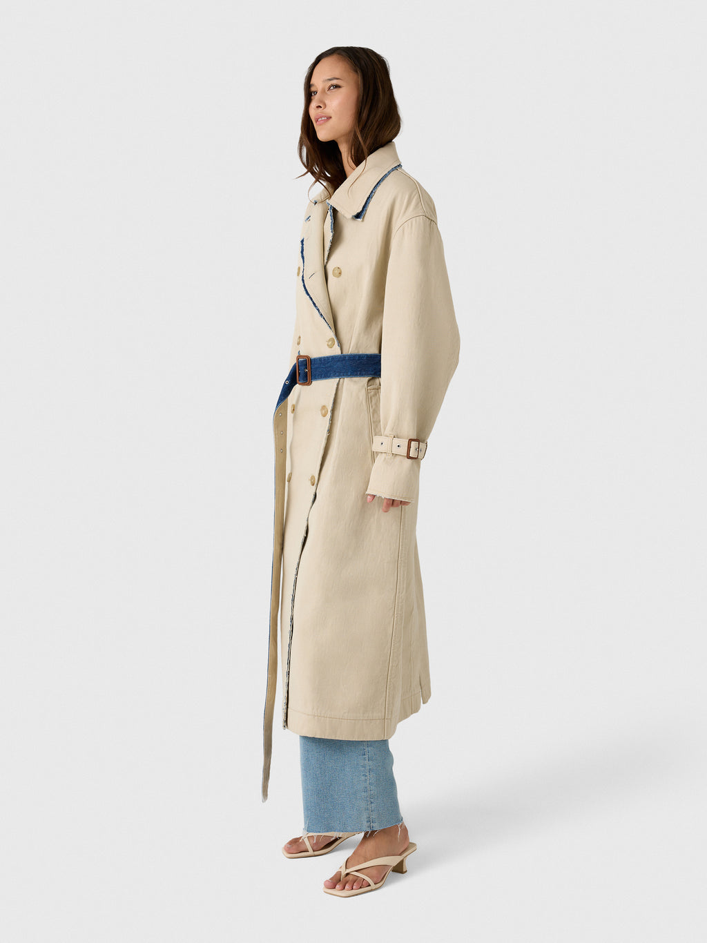 Haikure Women's Double Trench Coat