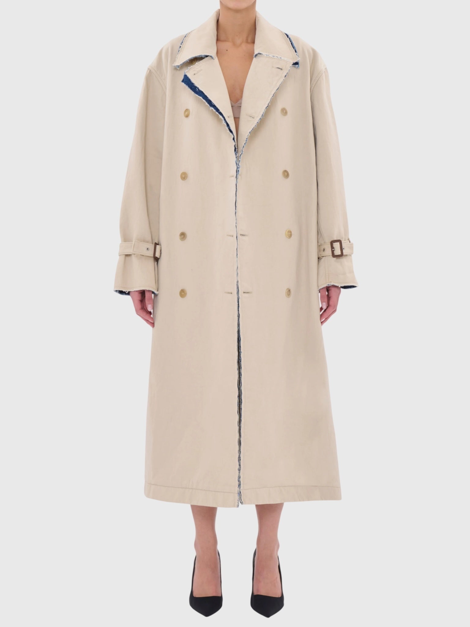 Haikure Women's Double Trench Coat