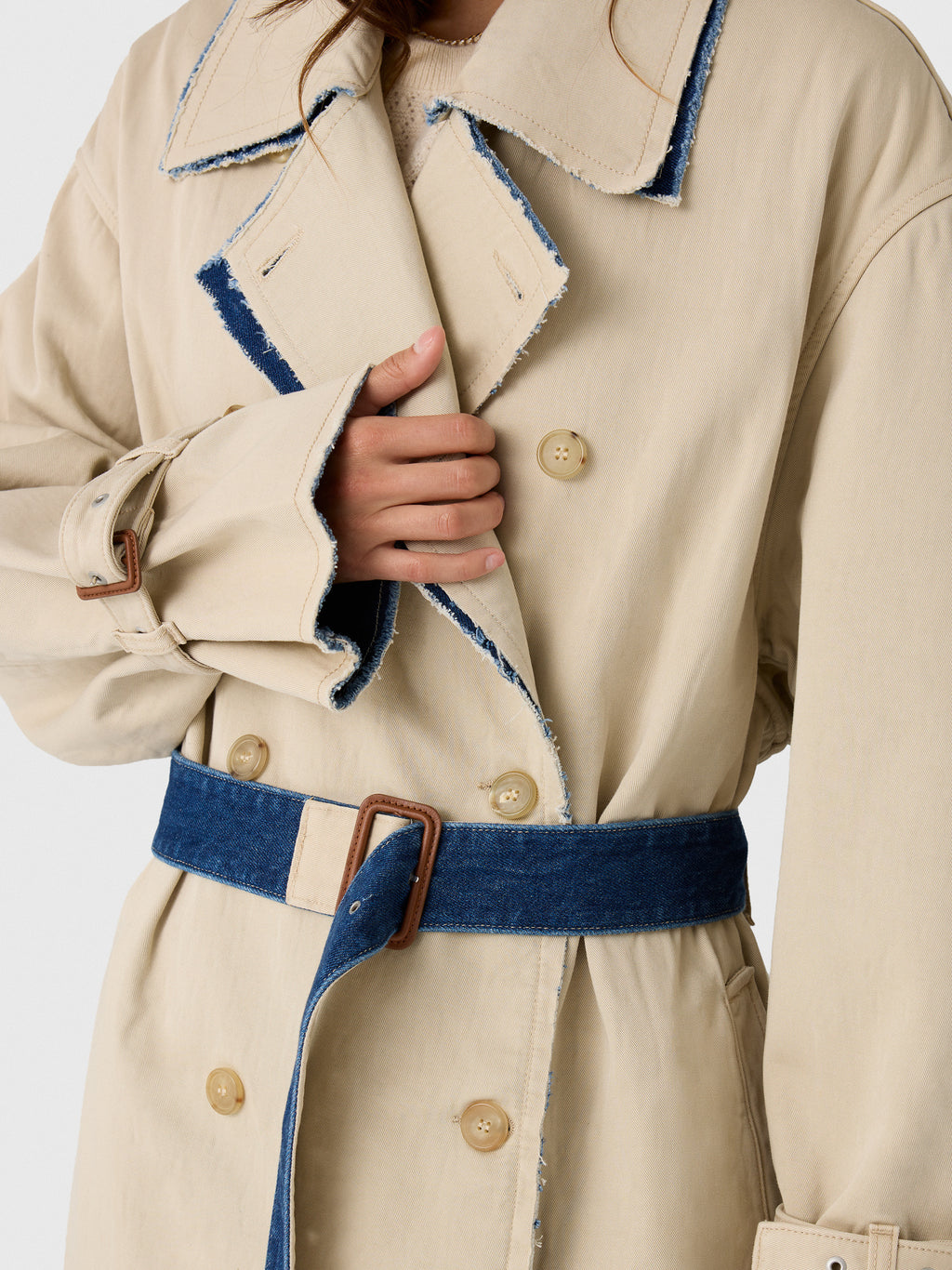 Haikure Women's Double Trench Coat