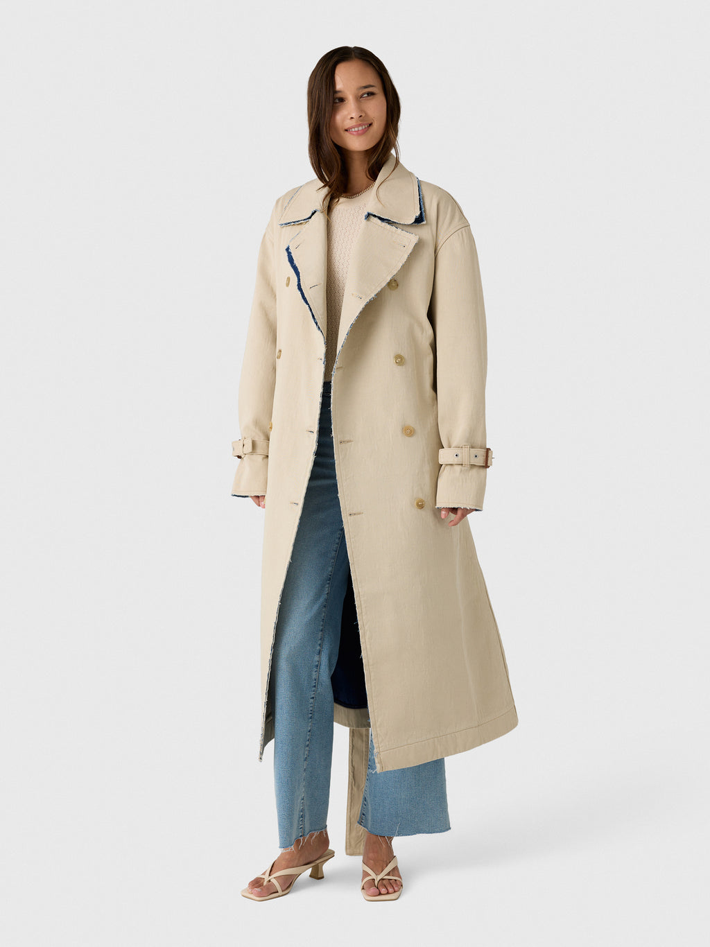 Haikure Women's Double Trench Coat