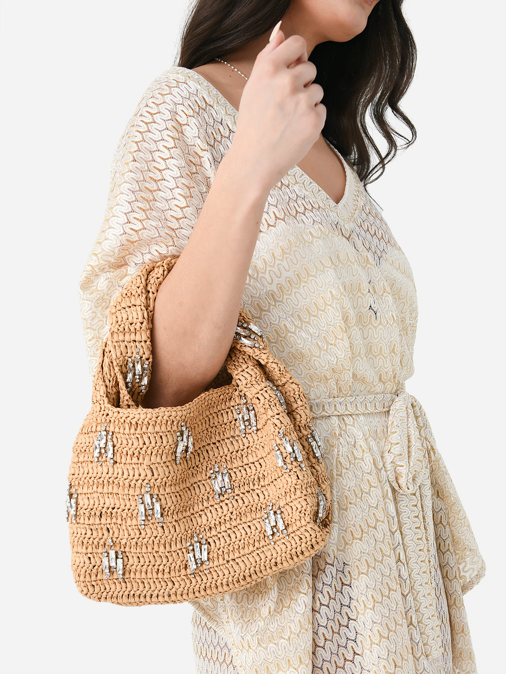 ALC Parker Embellished Raffia Bag - Saint Bernard