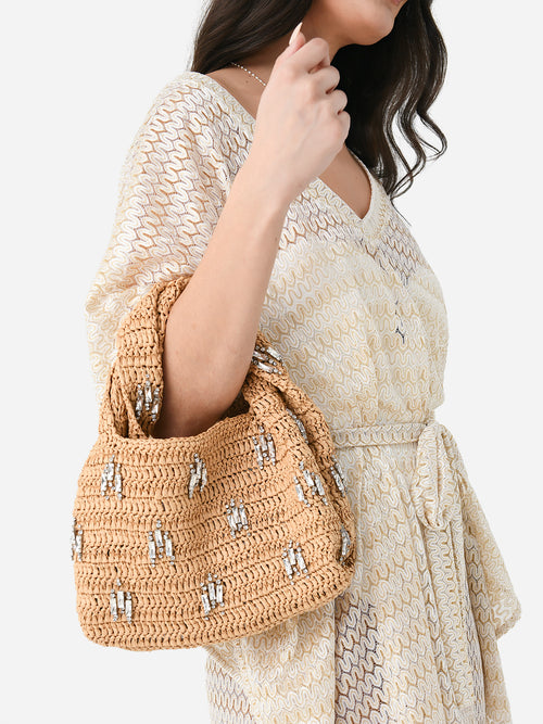 ALC Parker Embellished Raffia Bag
