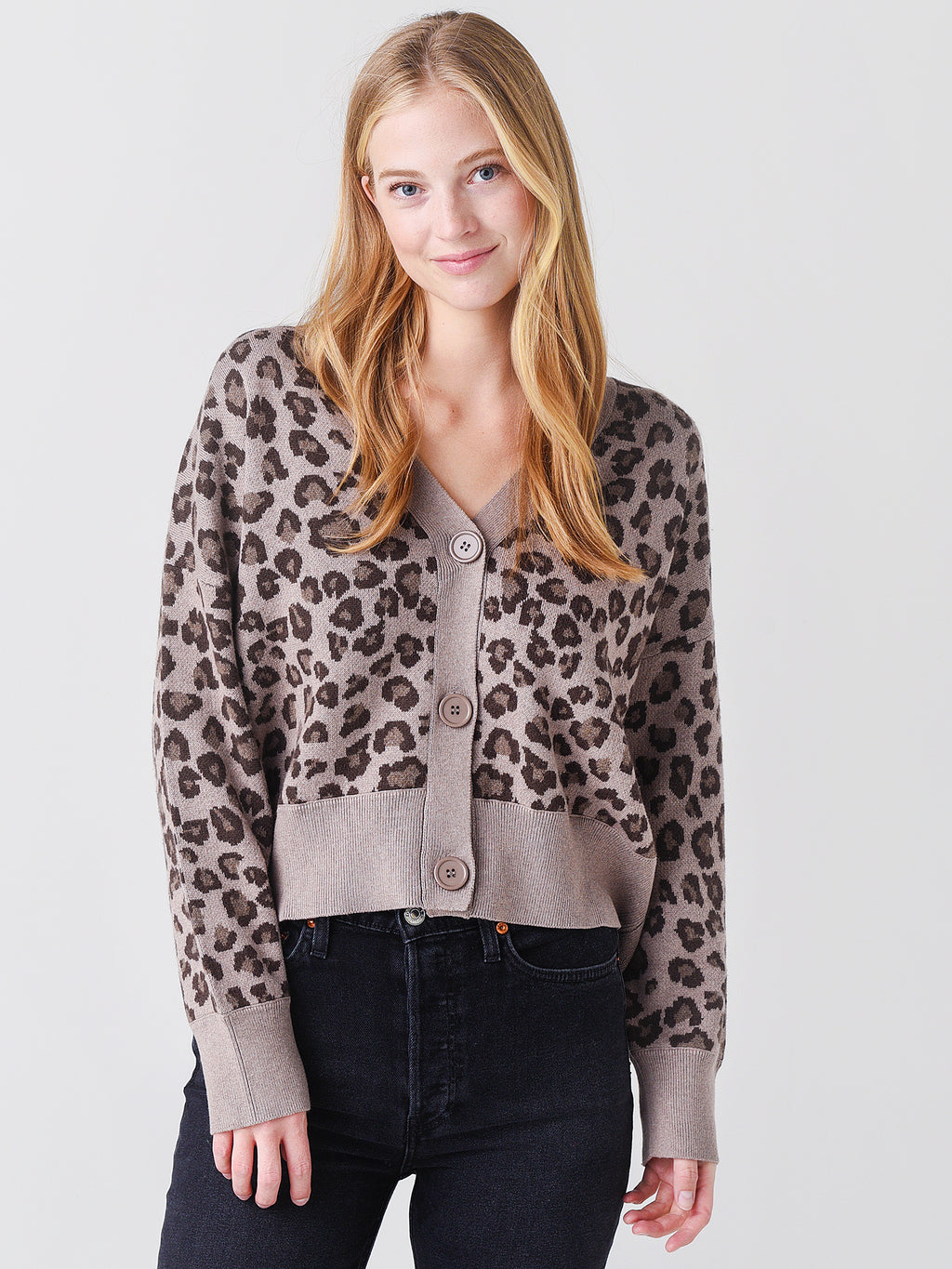 Monrow Women's Leopard Oversized Cardigan - Saint Bernard