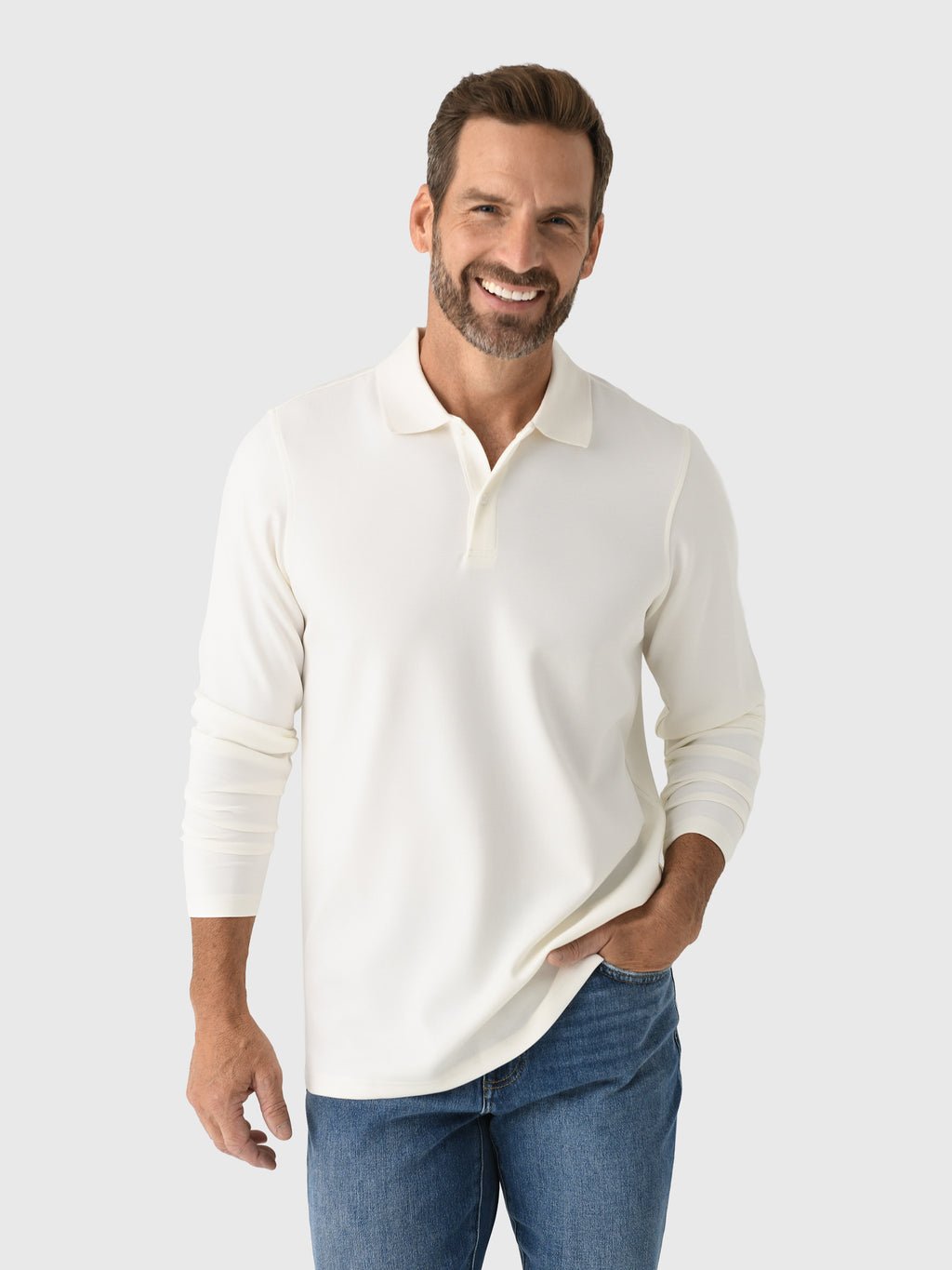 RYE51 Men's The Holden Long Sleeve Polo - Saint Bernard