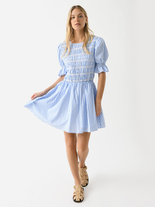 English Factory Women's Gingham Puff Sleeve Mini Dress
