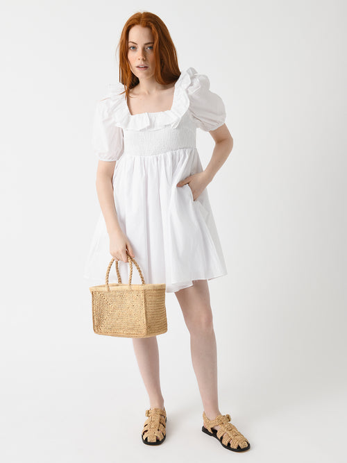 English Factory Women's Smocked Puff Sleeve Dress