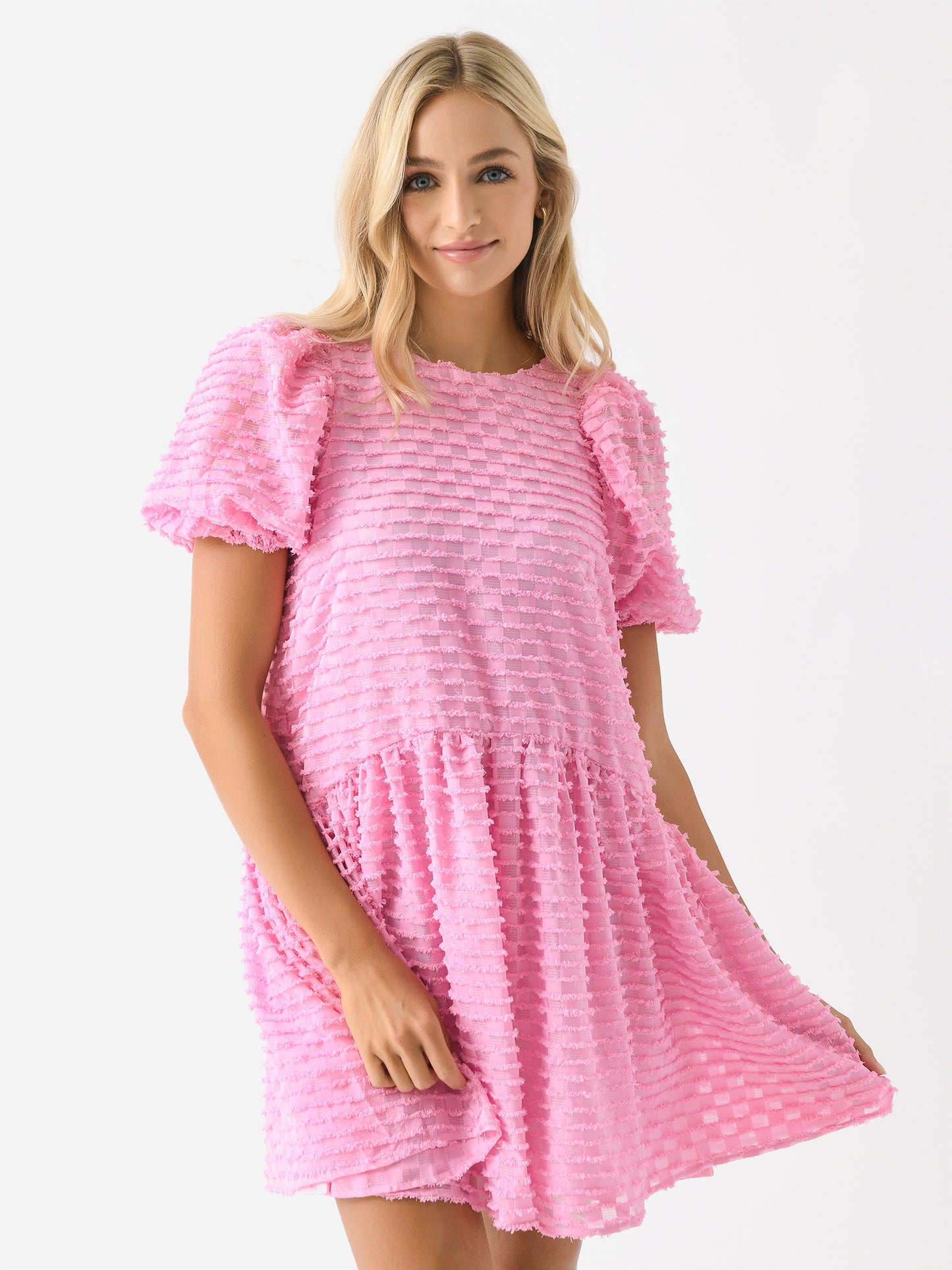 English Factory Women's Check Baby Doll Mini Dress - Saint Bernard