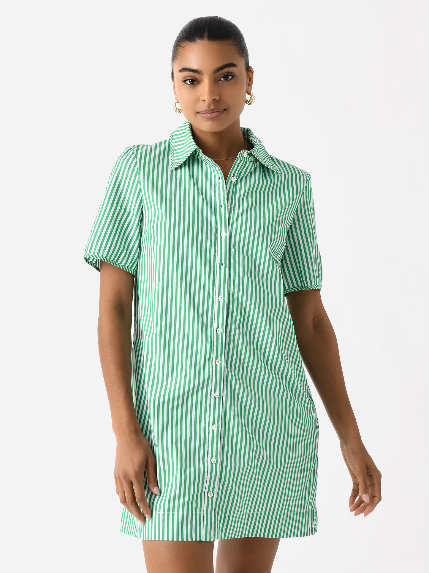 English Factory Women's Striped Binded Wide Sleeve Mini Dress - Saint Bernard