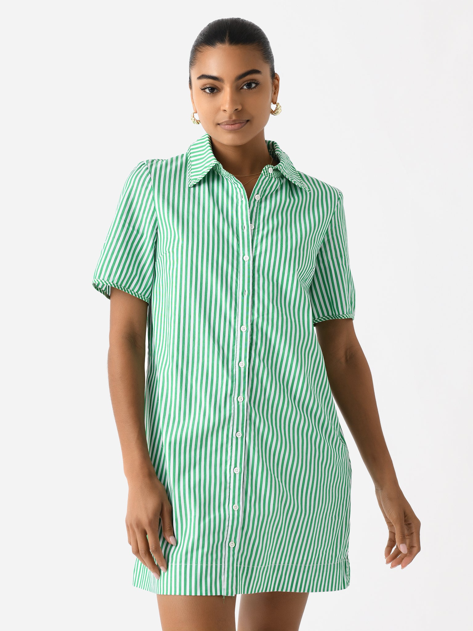 English Factory Women's Striped Binded Wide Sleeve Mini Dress - Saint Bernard