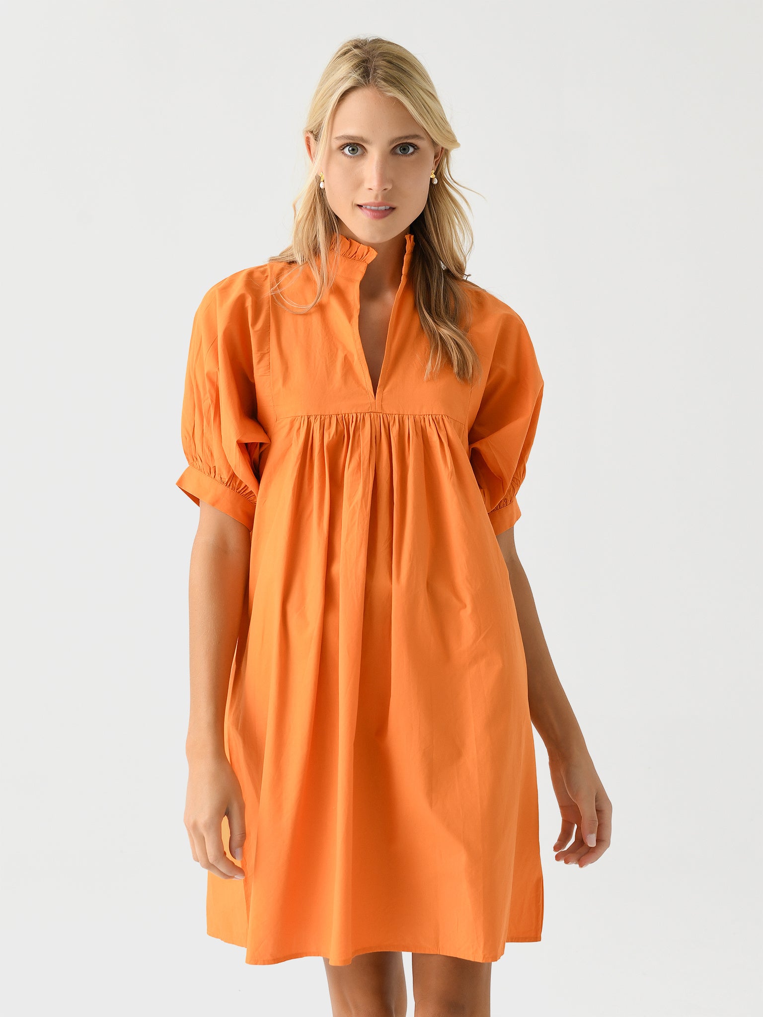 women's burnt orange dress Never A Wallflower Women's High Neck Dress, 100% , Burnt Orange, 100% Cotton | Size: Small