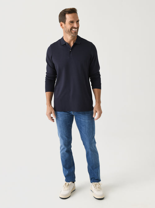 RYE51 Men's The Holden Double Knit Long Sleeve Polo