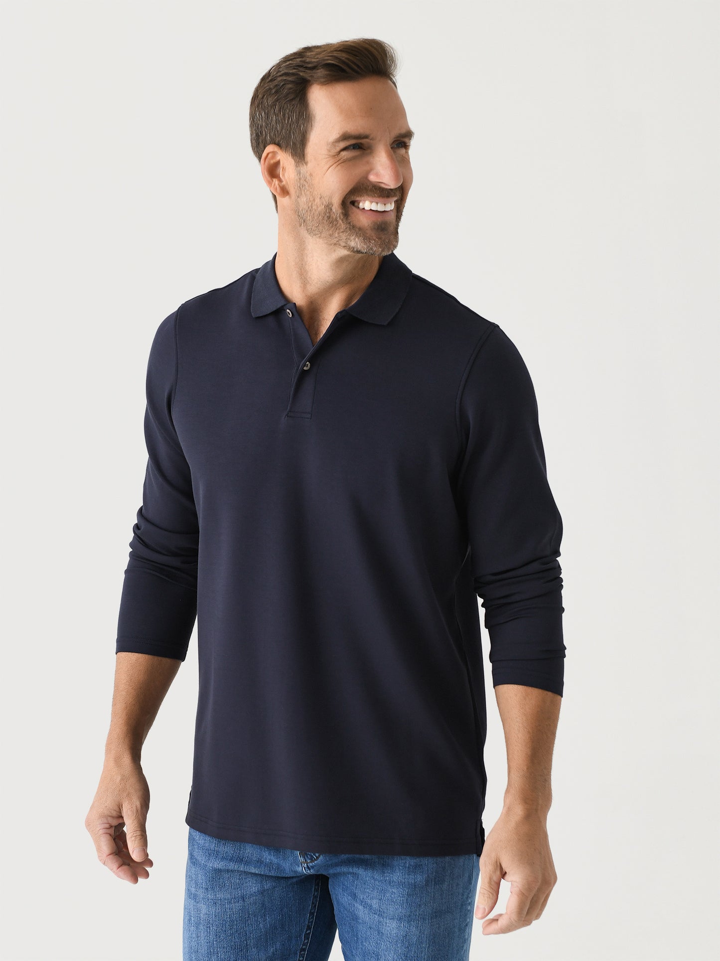 RYE51 Men's The Holden Double Knit Long Sleeve Polo