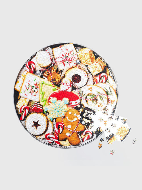 Piecework Puzzles Holiday Cookie Tin Puzzle