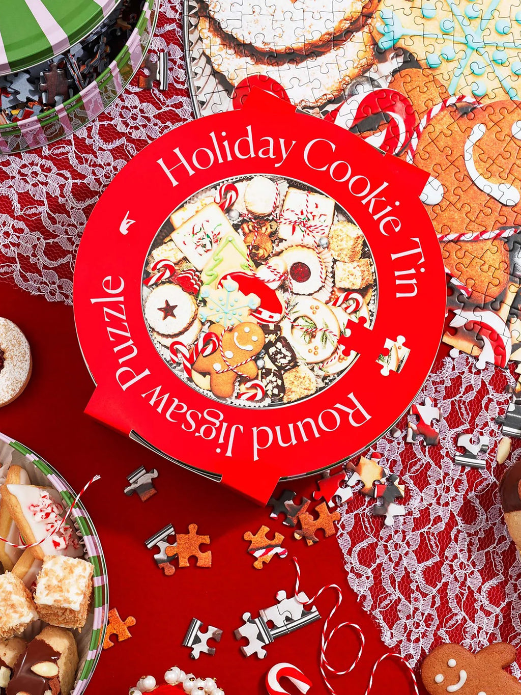 Piecework Puzzles Holiday Cookie Tin Puzzle - Saint Bernard