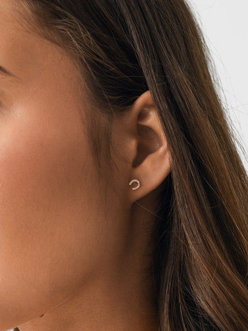 Francie B. Diamond Horseshoe Stud Earrings