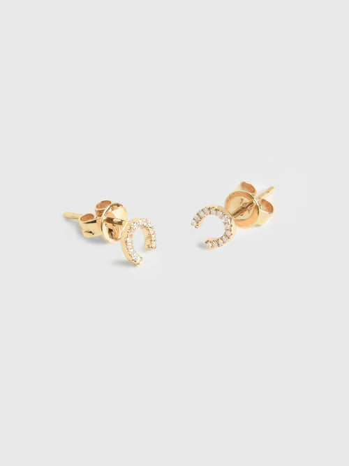 Francie B. Diamond Horseshoe Stud Earrings
