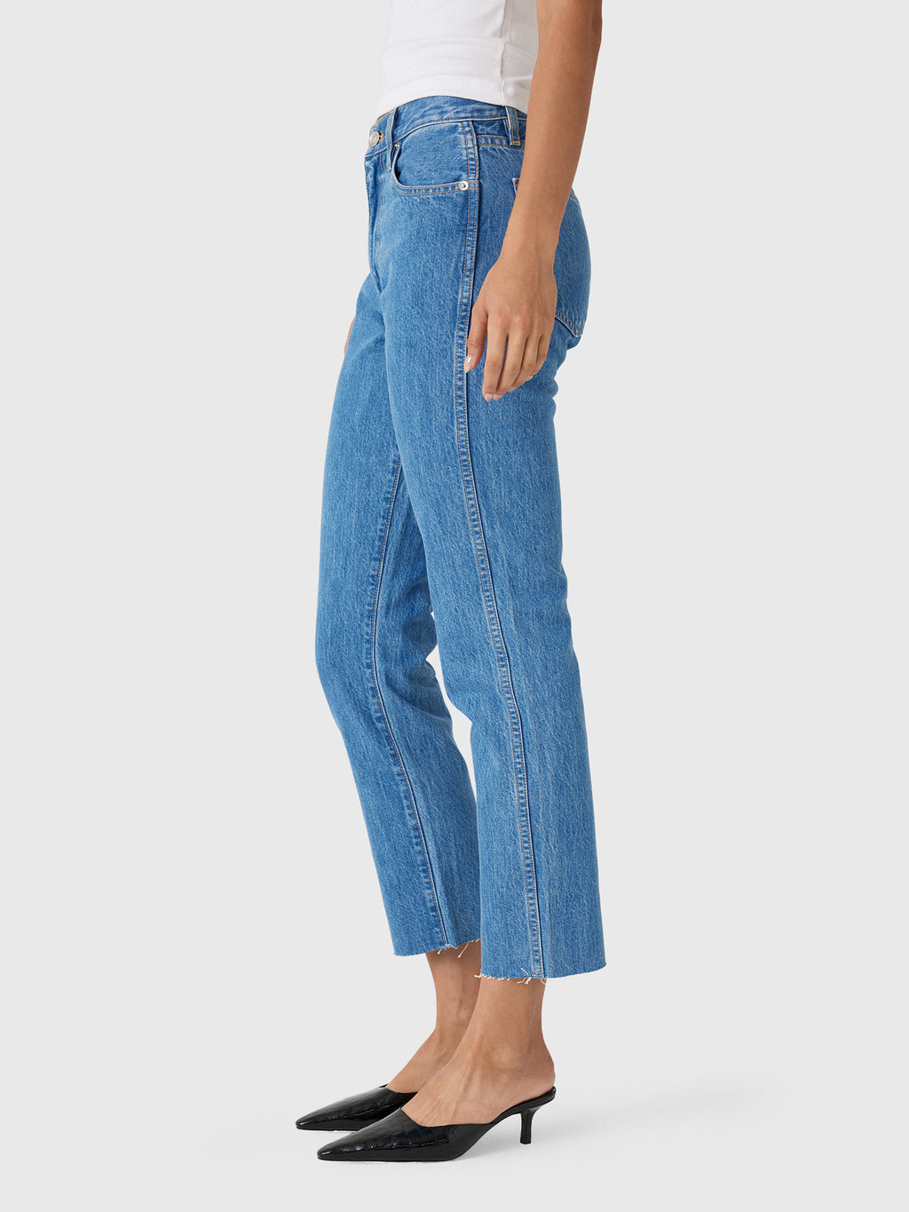 SLVRLAKE Women's Hero Straight Crop Jean - Saint Bernard