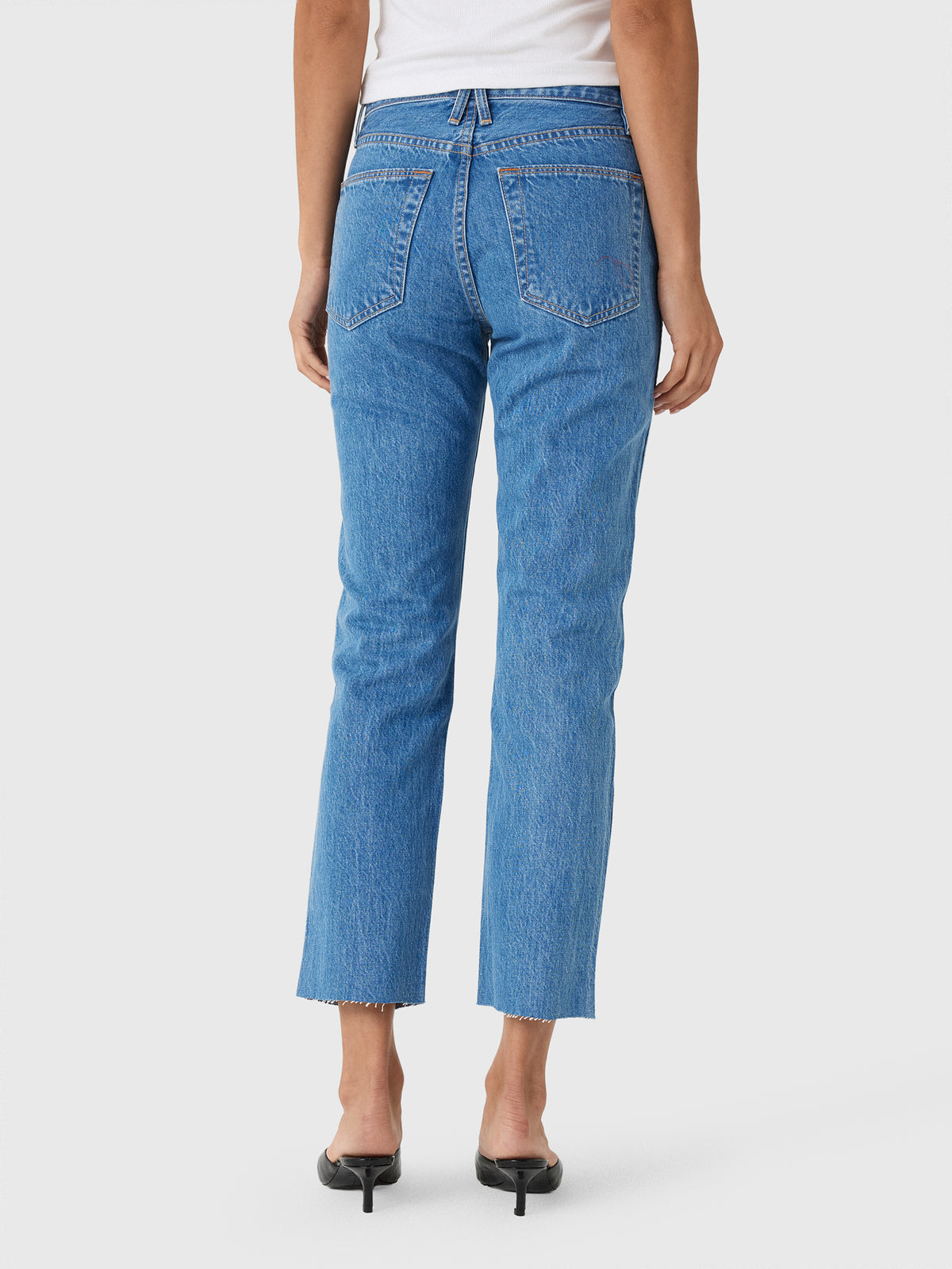 SLVRLAKE Women's Hero Straight Crop Jean - Saint Bernard