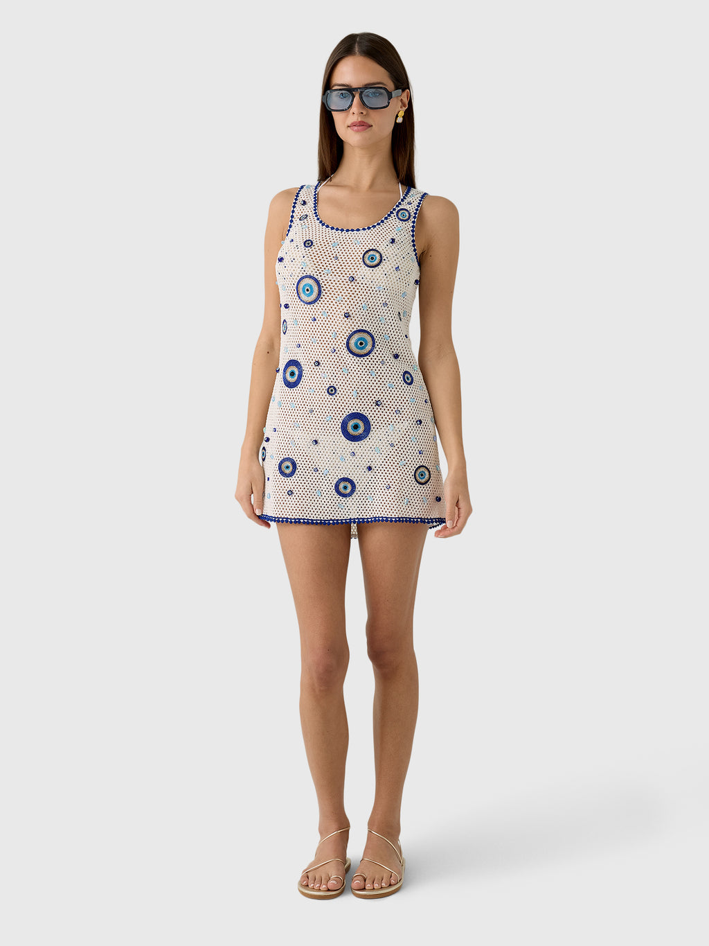 Leslie Amon Women's Treasure Evil Eye Mini Dress - Saint Bernard