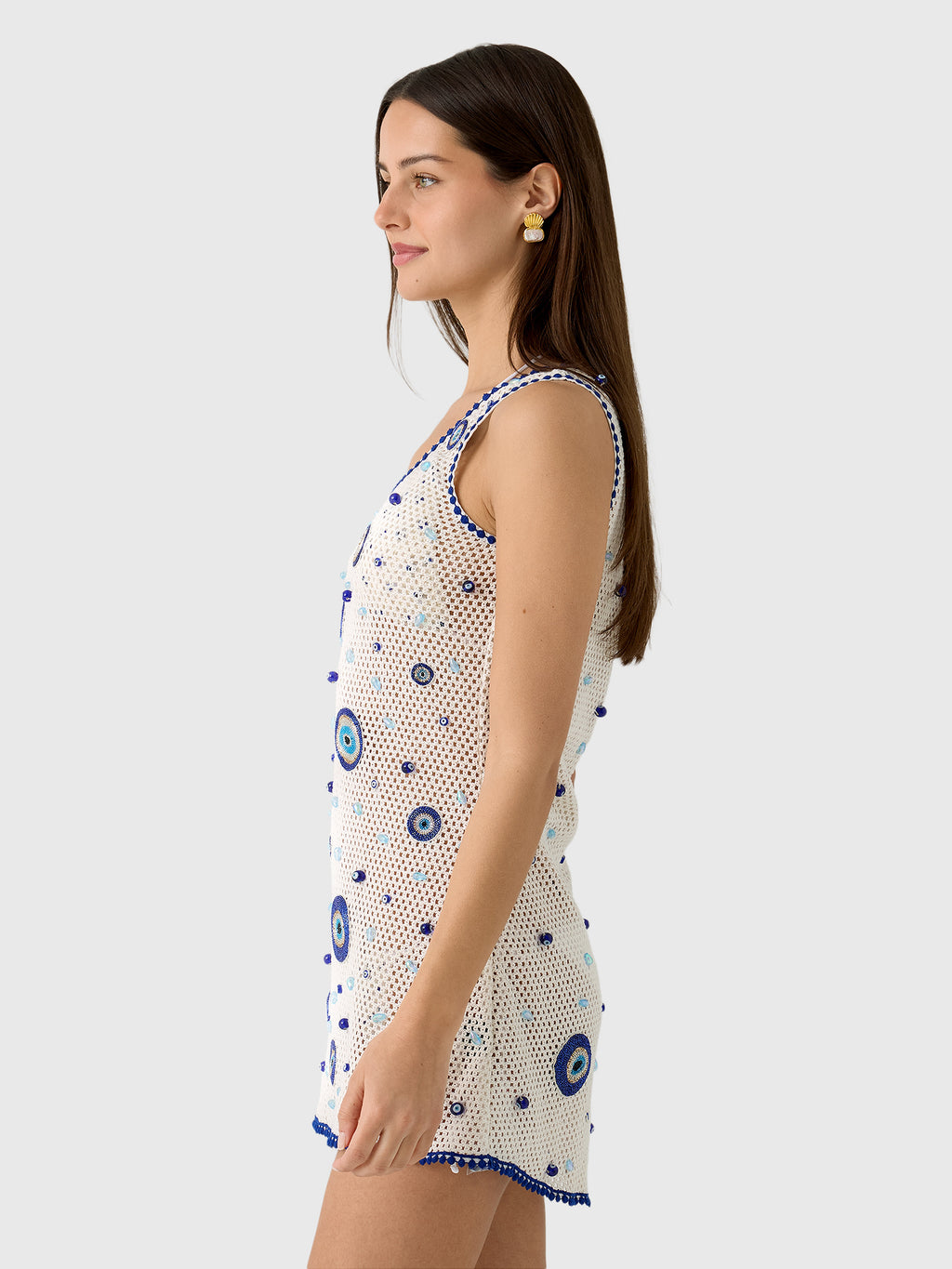 Leslie Amon Women's Treasure Evil Eye Mini Dress - Saint Bernard