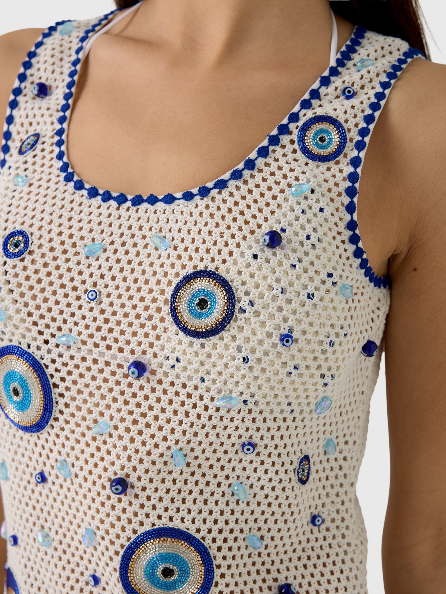 Leslie Amon Women's Treasure Evil Eye Mini Dress - Saint Bernard